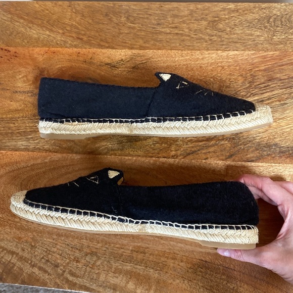 Charlotte Olympia Black Terrycloth KITTY ESPADRILLES  Shoes Raffia - Picture 5 of 16